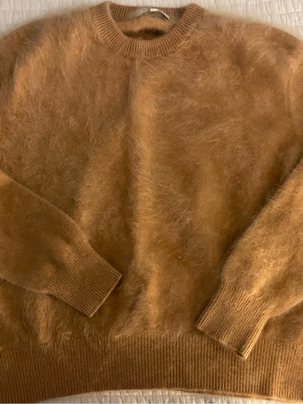 Ultra soft NakedCashmere Women's Camel/Tan Fuzzy Crewneck Sweater-fall